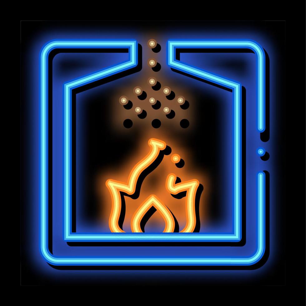 Factory Combustion Process Metallurgical neon glow icon illustration vector