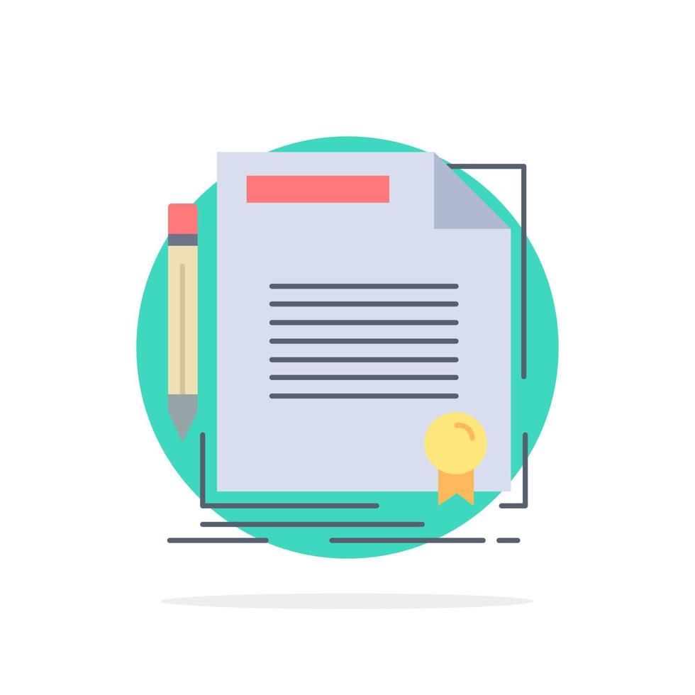 agreement contract deal document paper Flat Color Icon Vector