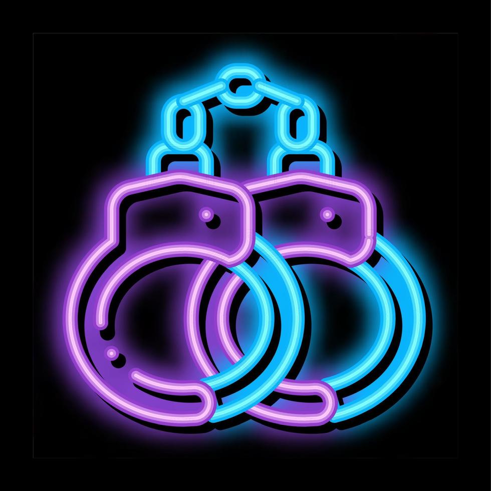 Handcuffs Law And Judgement neon glow icon illustration vector