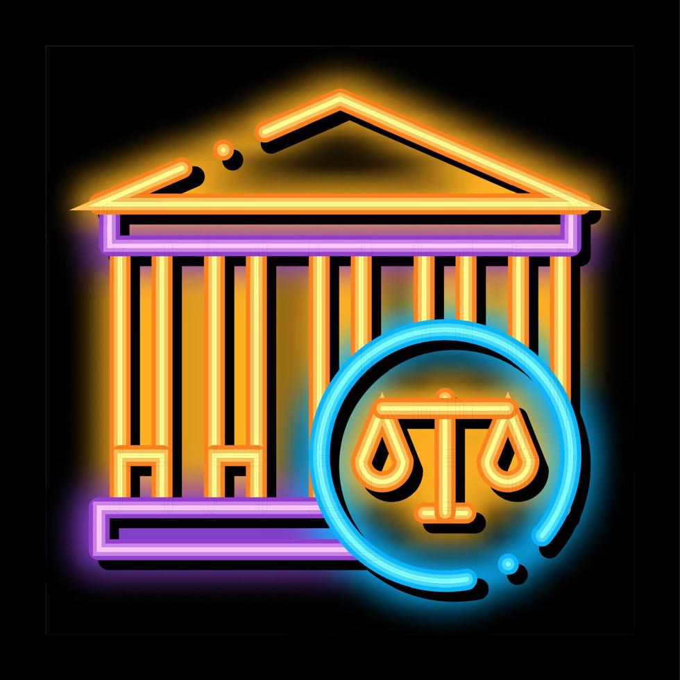 Courthouse Law And Judgement neon glow icon illustration vector