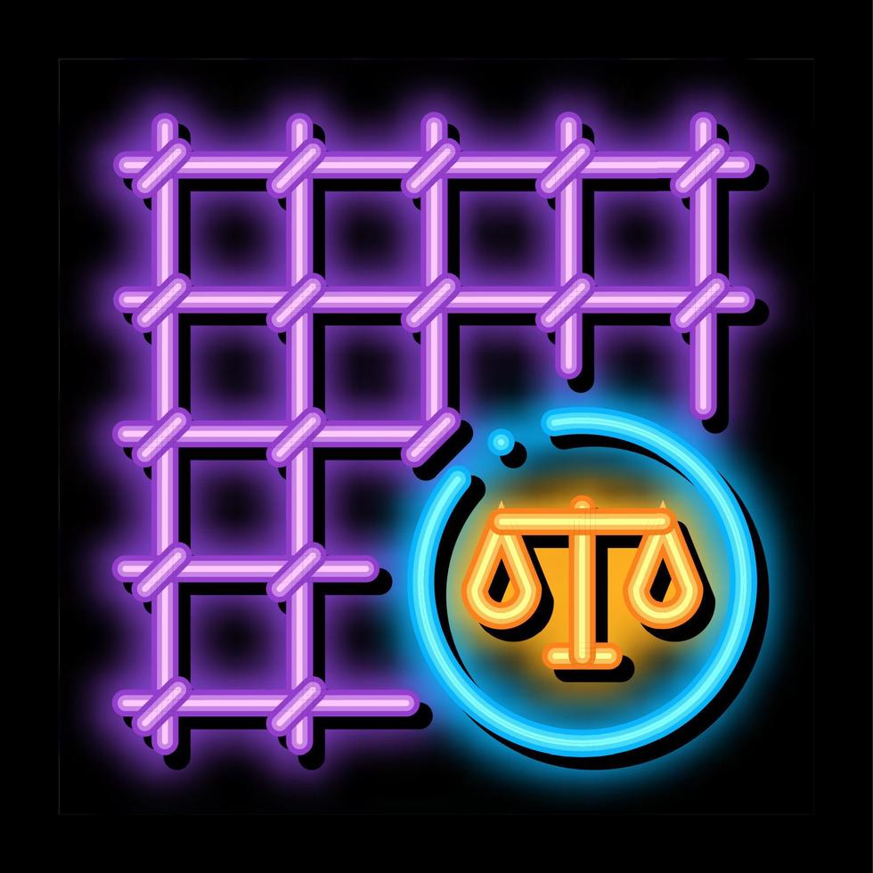 Prison Grate Law And Judgement neon glow icon illustration vector