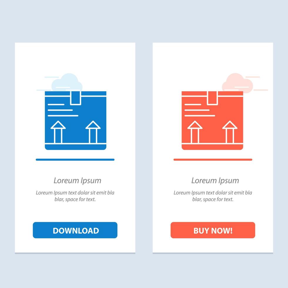 Deliver Box Arrow Up  Blue and Red Download and Buy Now web Widget Card Template vector