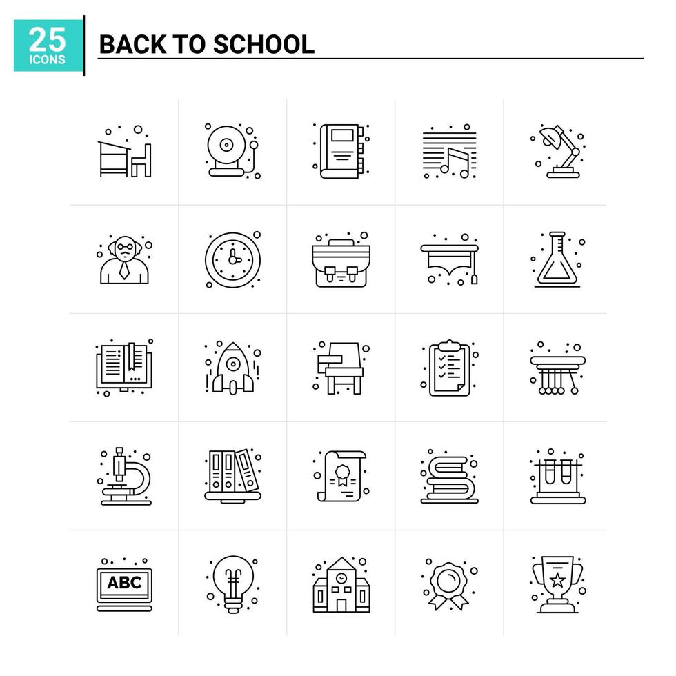 25 Back To School icon set vector background