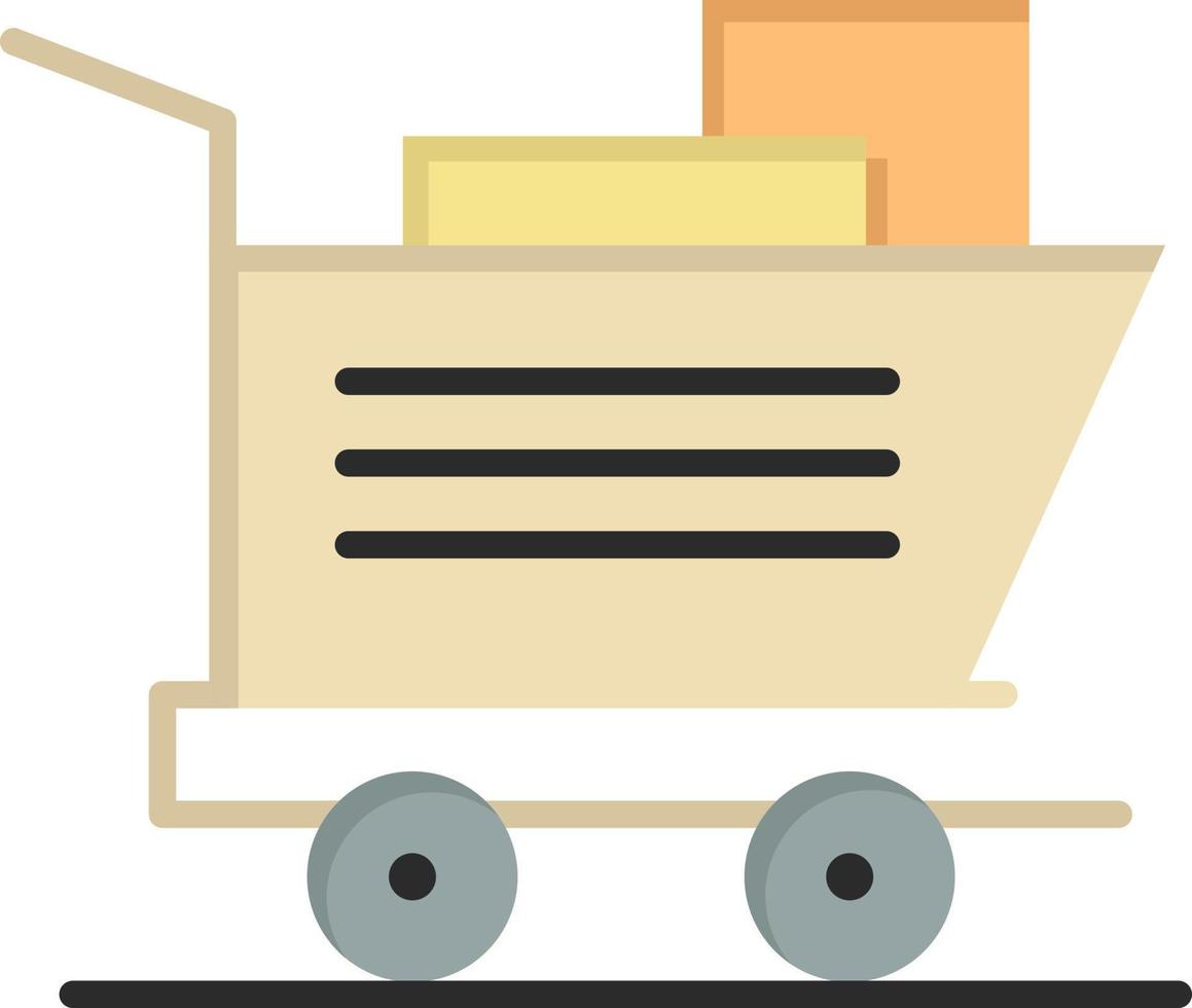 Cart Shopping Basket  Flat Color Icon Vector icon banner Template