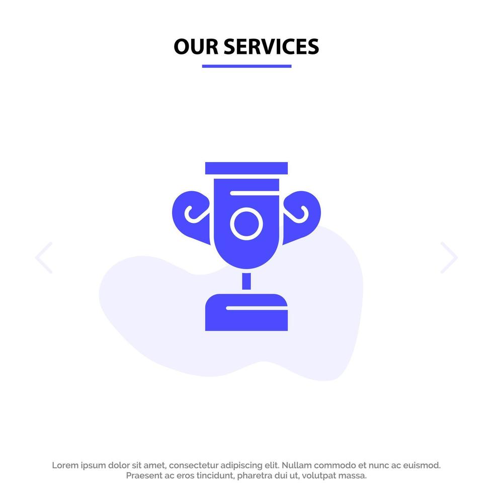 Our Services Education Progress Training Solid Glyph Icon Web card Template vector