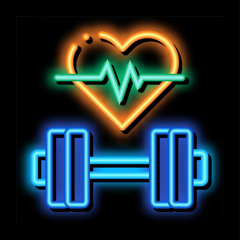 Cardio Training Biohacking neon glow icon illustration vector