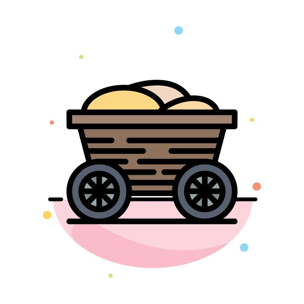 Trolley Cart Food Bangladesh Abstract Flat Color Icon Template vector