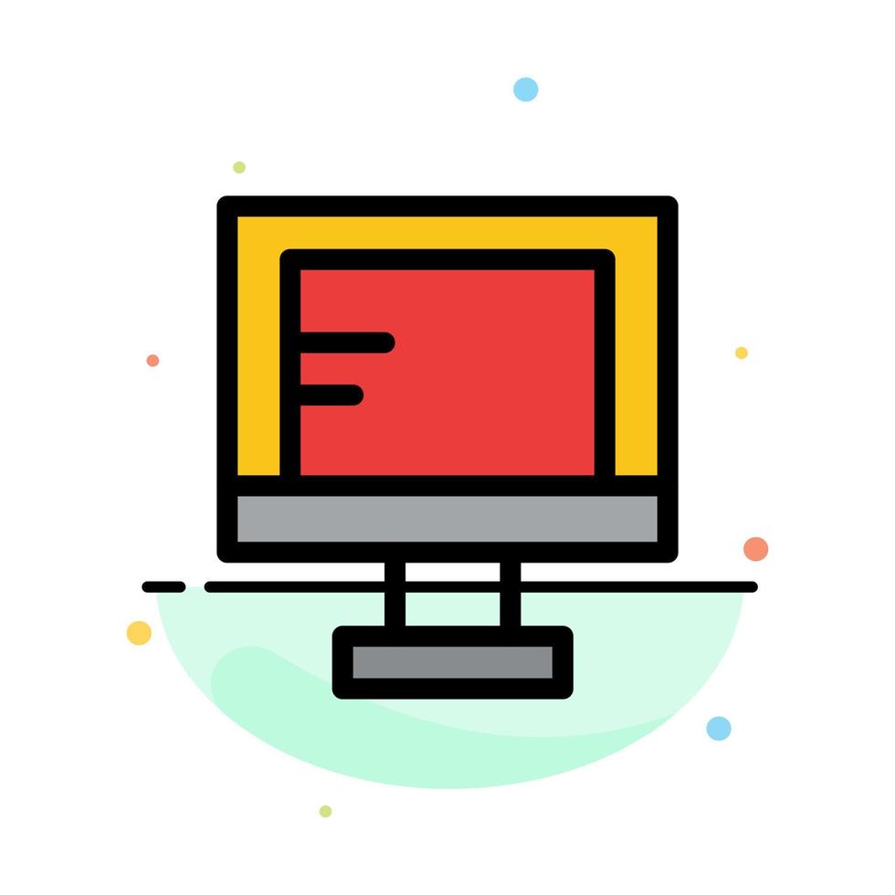 Computer Online Study School Abstract Flat Color Icon Template vector