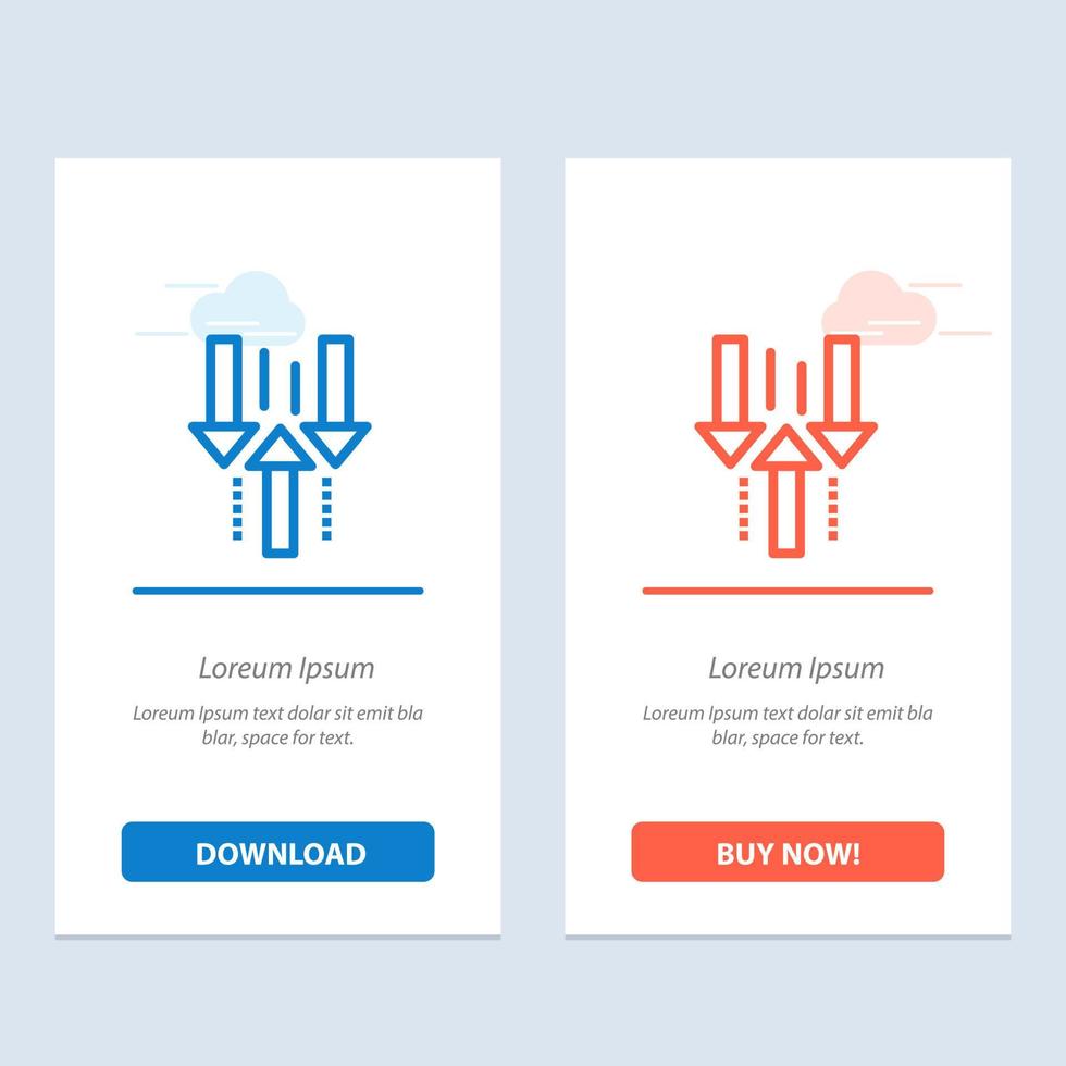 Arrow Down Up Upload Download  Blue and Red Download and Buy Now web Widget Card Template vector