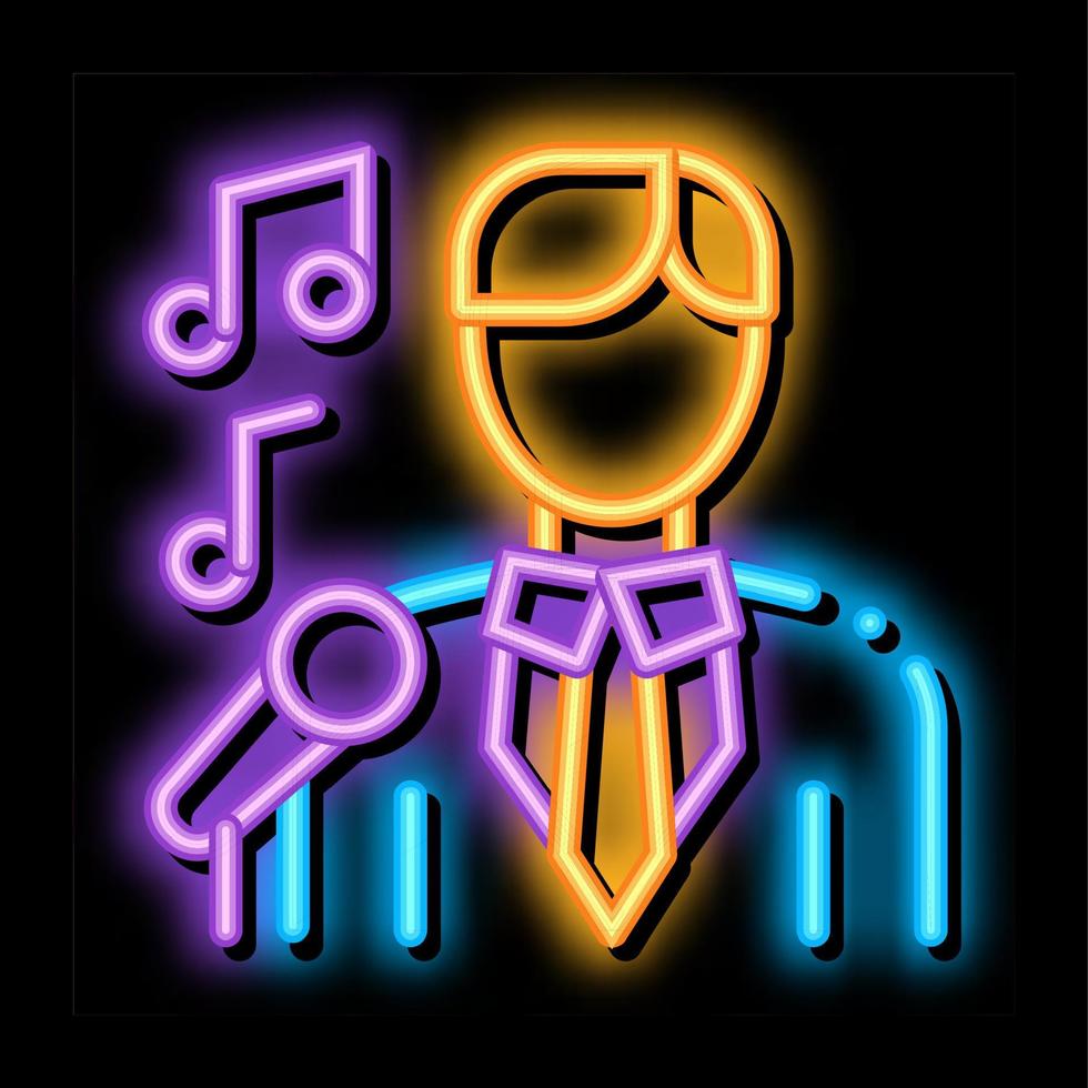 Man In Suit With Microphone Singing Recital Vector
