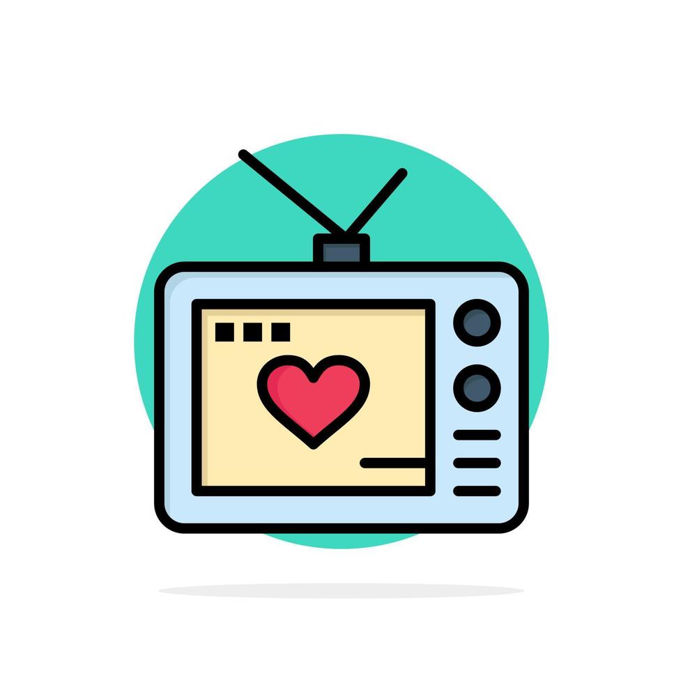 Television Love Valentine Movie Abstract Circle Background Flat color Icon vector