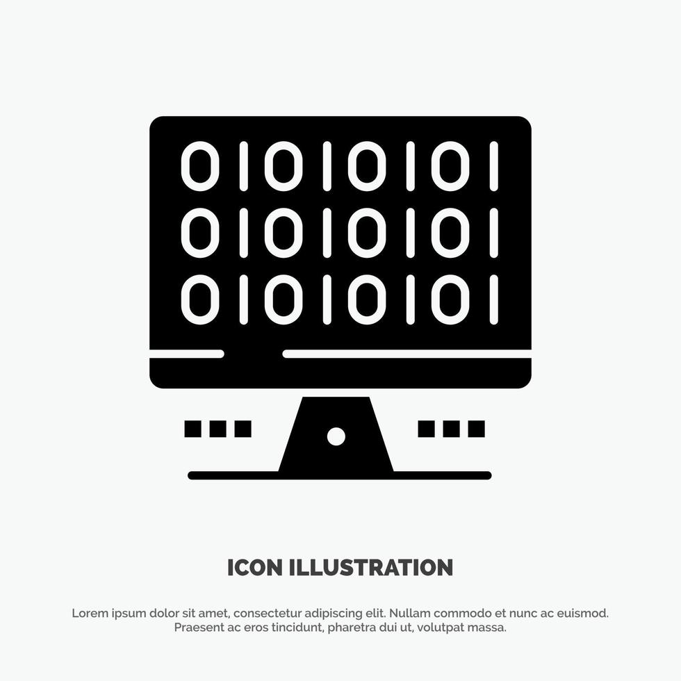 Web Computer Computing Server Solid Black Glyph Icon vector