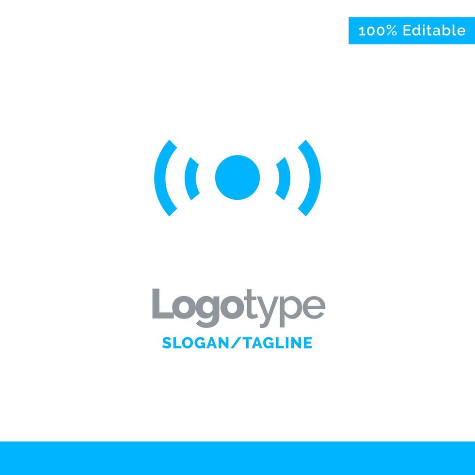 señal esencial básica ui ux plantilla de logotipo sólido azul lugar para el eslogan vector