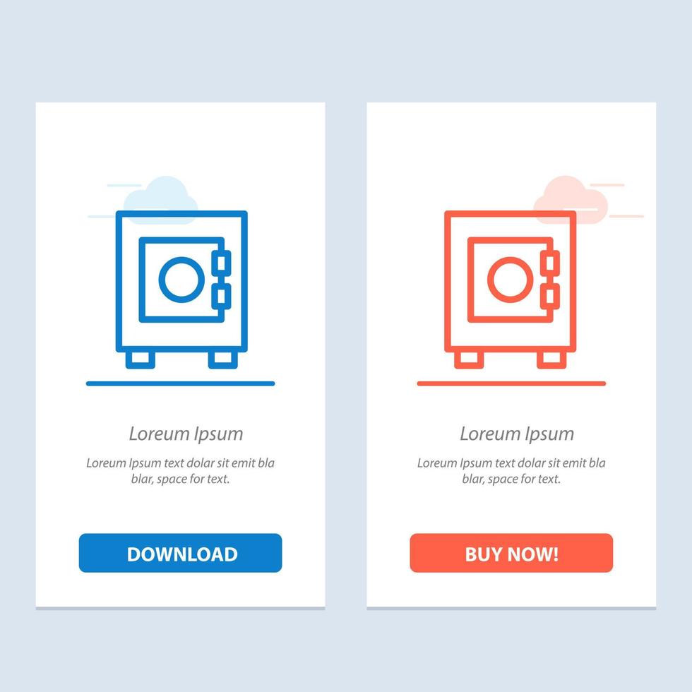 Locker Lock User  Blue and Red Download and Buy Now web Widget Card Template vector