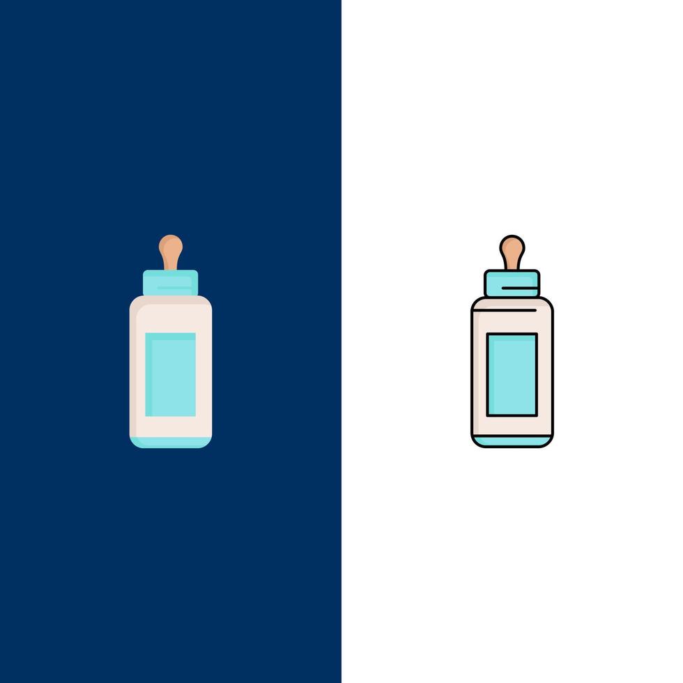 feeder bottle child baby milk Flat Color Icon Vector