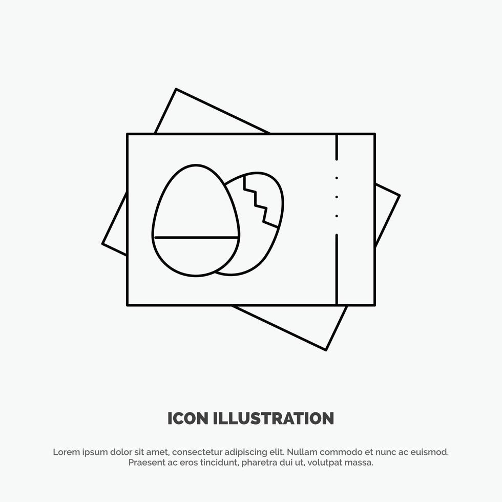 Pass board Egg Easter Card Line Icon Vector