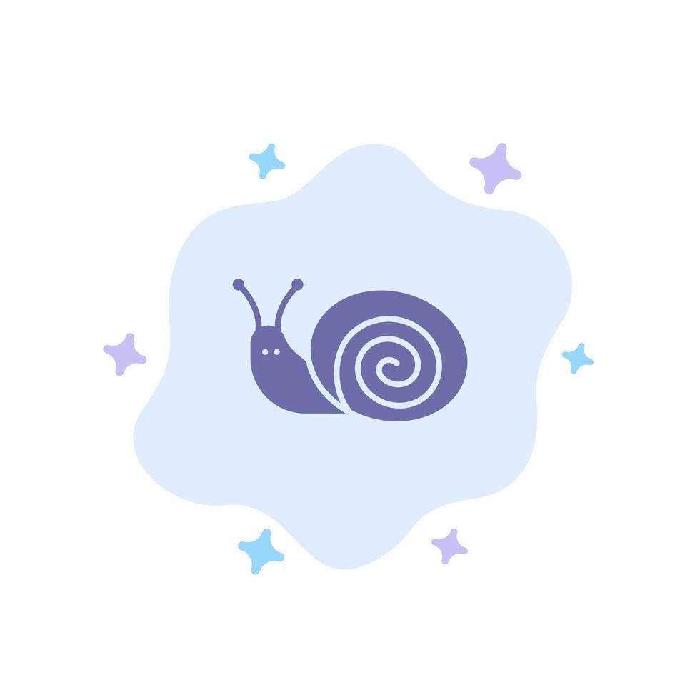 Bug Easter Snail Spring Blue Icon on Abstract Cloud Background vector