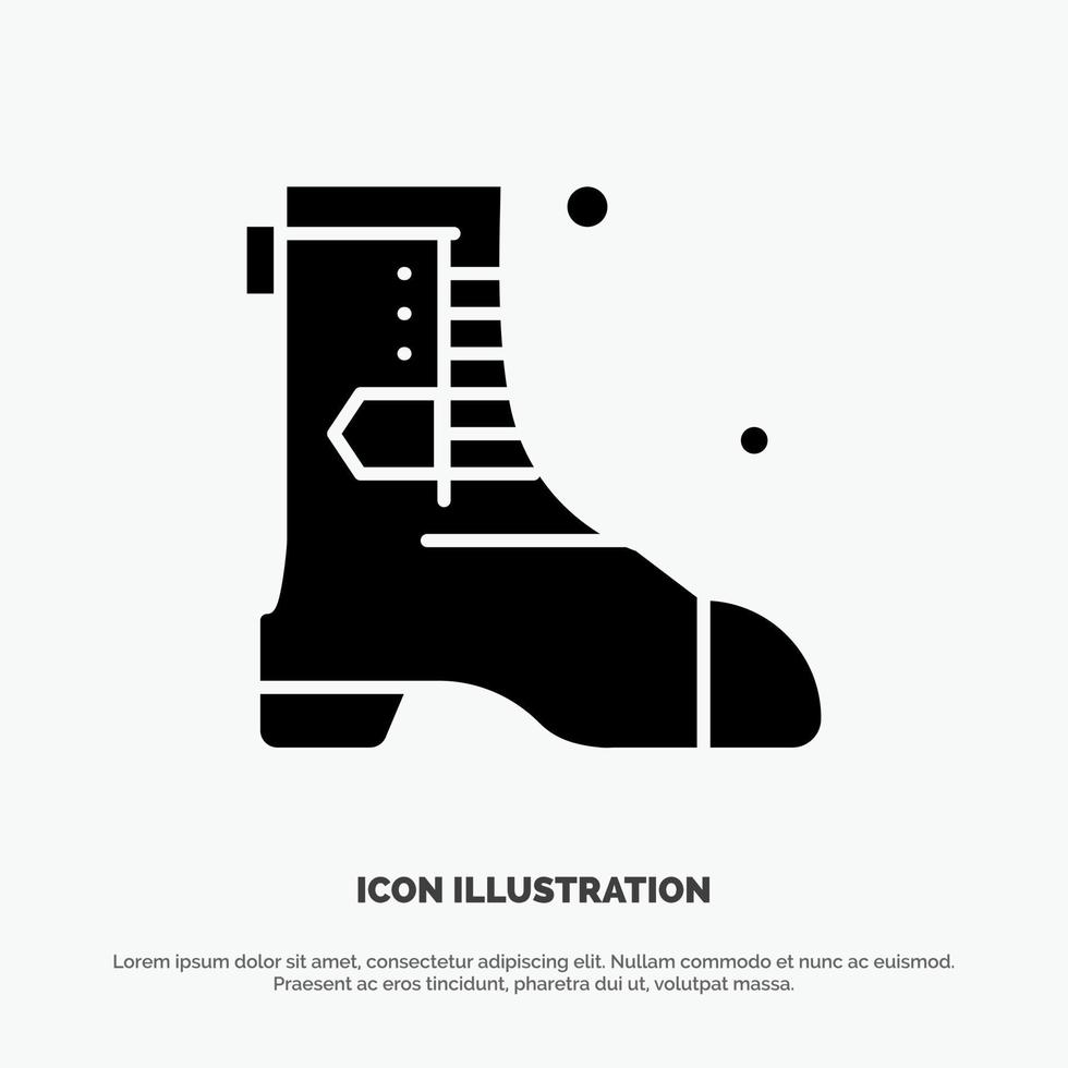 zapatos bota irlanda sólido glifo icono vector