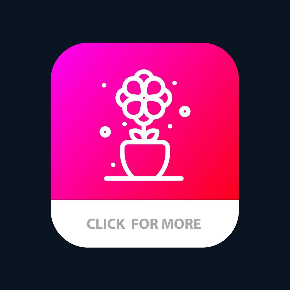 Flower Present Tulip Spring Mobile App Button Android and IOS Line Version vector