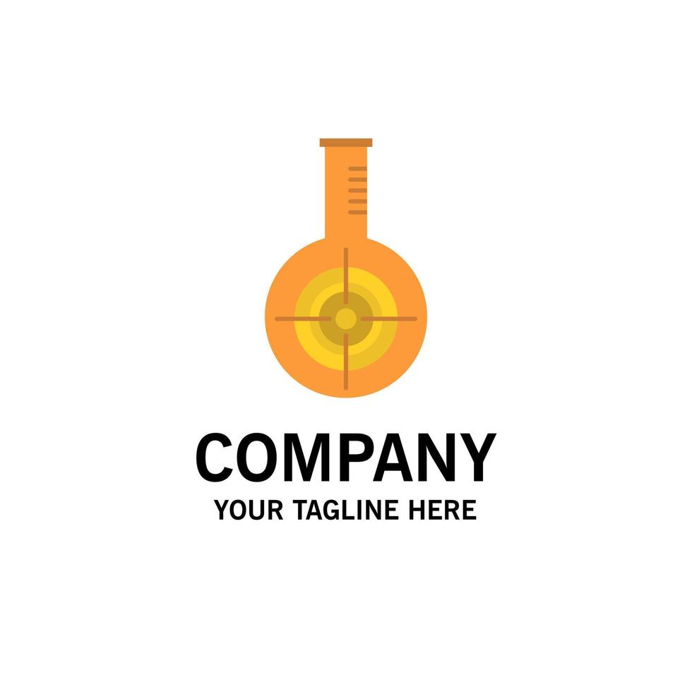 Chemical Flask Reaction Lab Target Business Logo Template Flat Color vector
