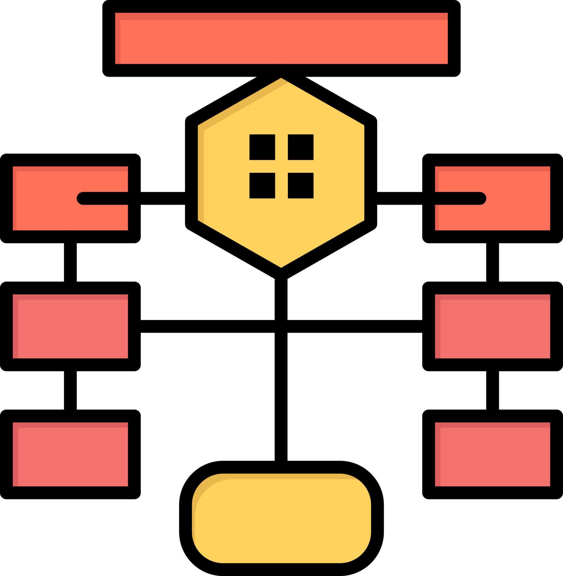 Flowchart Flow Chart Data Database Flat Color Icon Vector icon banner ...