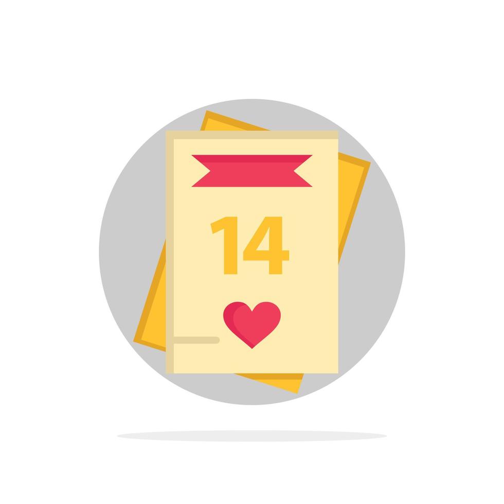 14 de febrero día de san valentín tarjeta de amor de san valentín icono de color plano de fondo de círculo abstracto vector