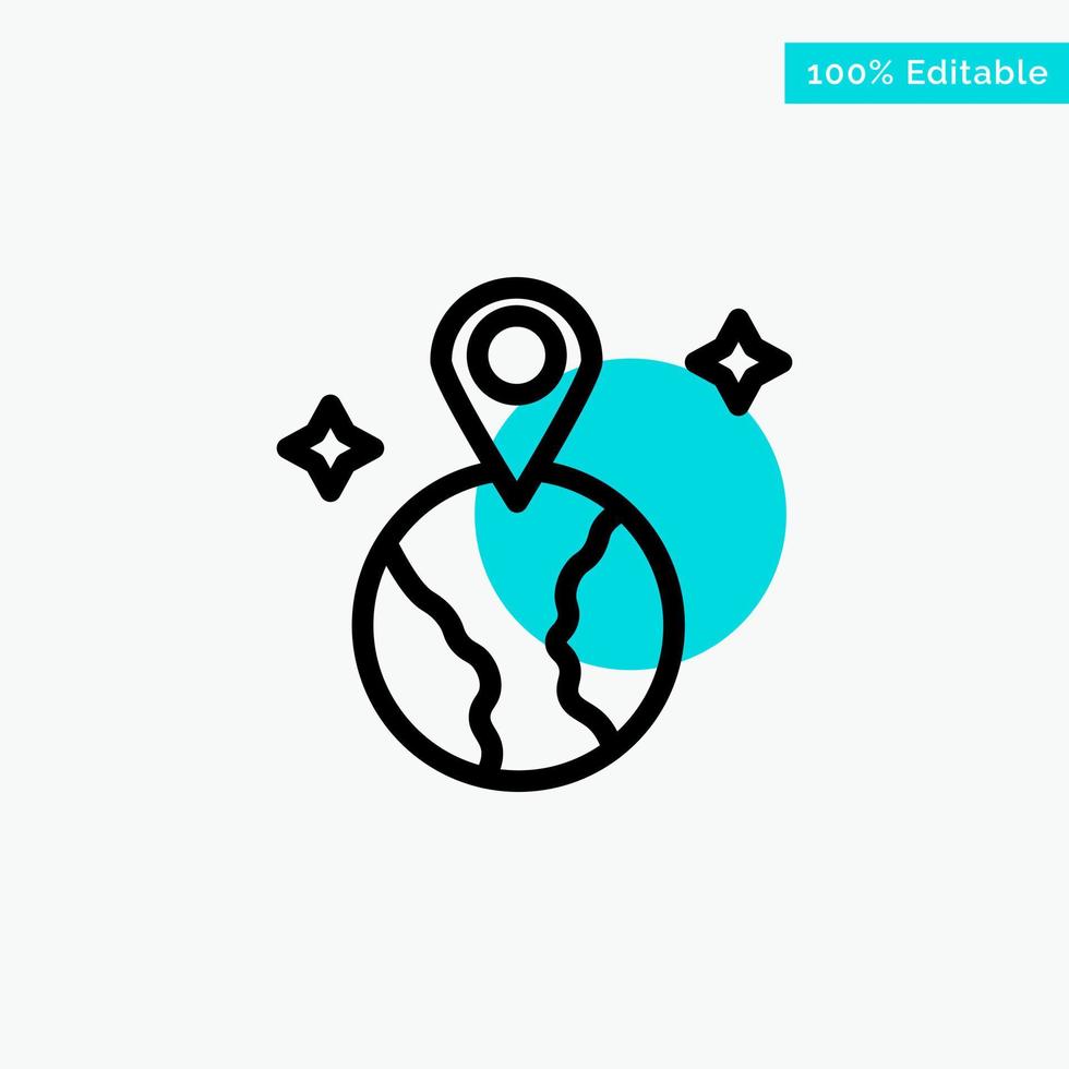 World Map Location turquoise highlight circle point Vector icon