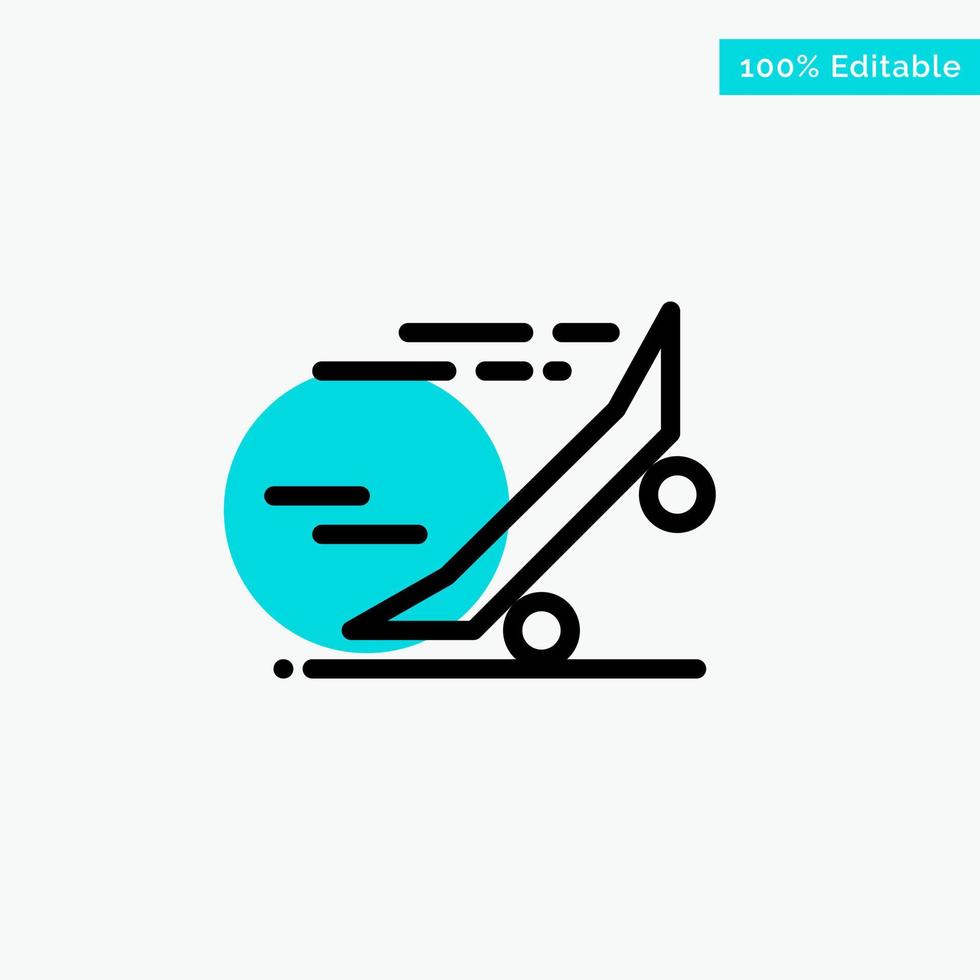 Fast Ride Riding Skateboard Skateboard turquoise highlight circle point Vector icon