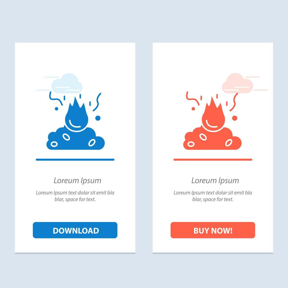 Burn Fire Garbage Pollution Smoke  Blue and Red Download and Buy Now web Widget Card Template vector