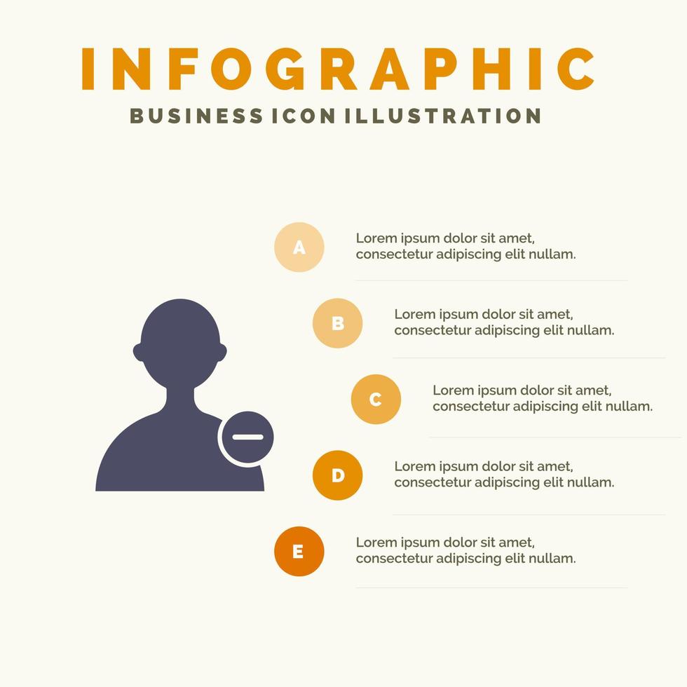 Basic Interface User Solid Icon Infographics 5 Steps Presentation Background vector