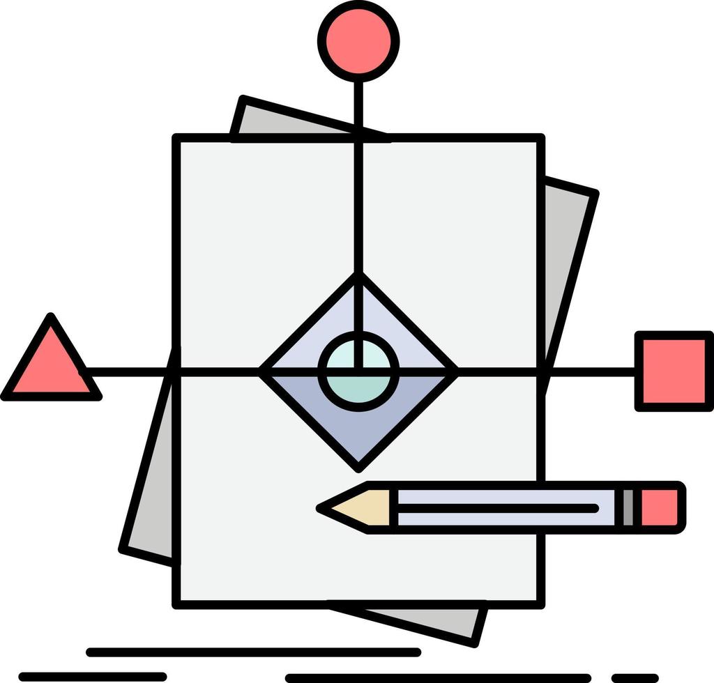 Algorithm business foretelling pattern plan Flat Color Icon Vector