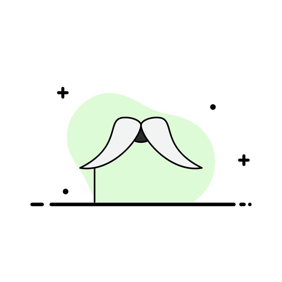 moustache Hipster movember male men Flat Color Icon Vector