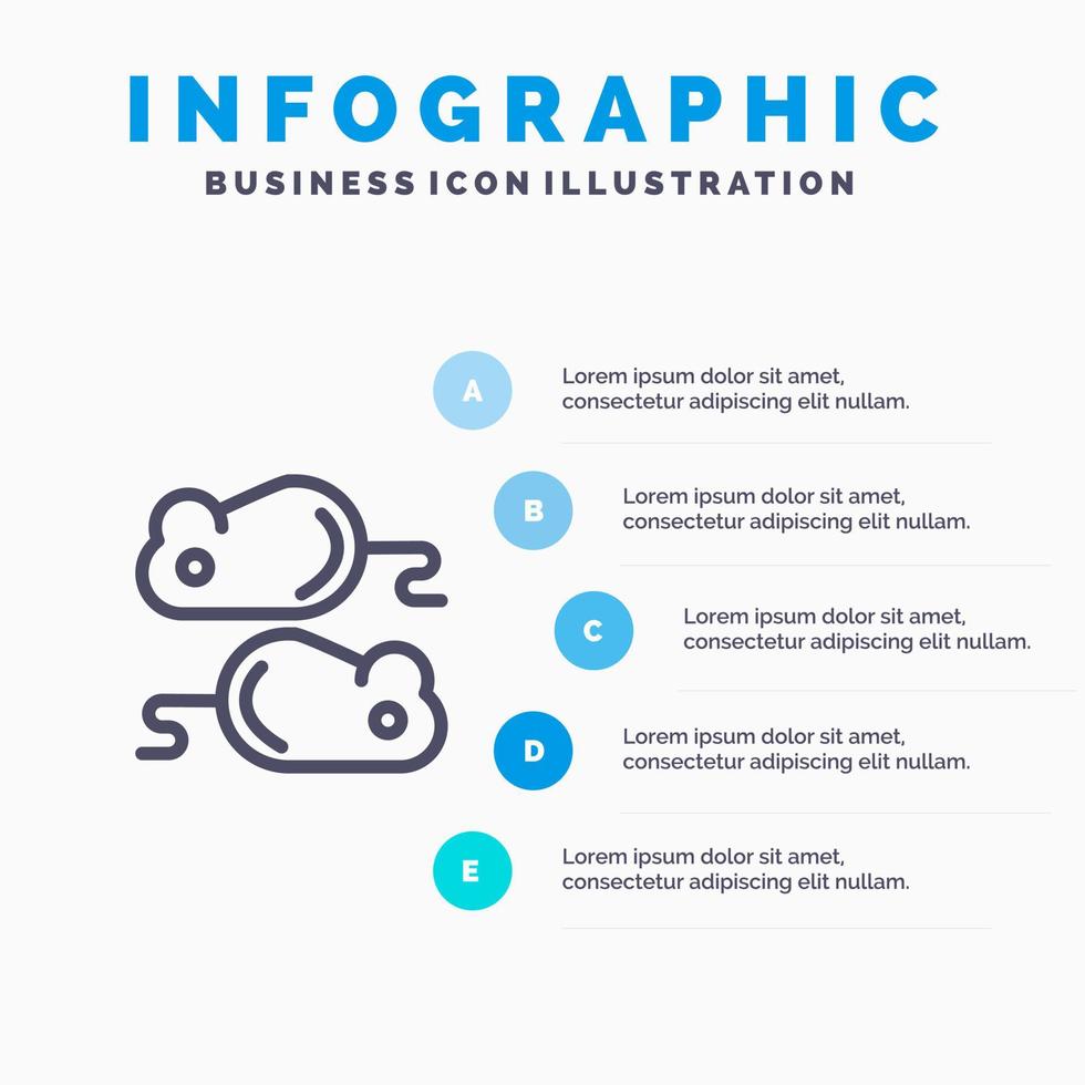 Closing Testing Test Closing Test Line icon with 5 steps presentation infographics Background vector