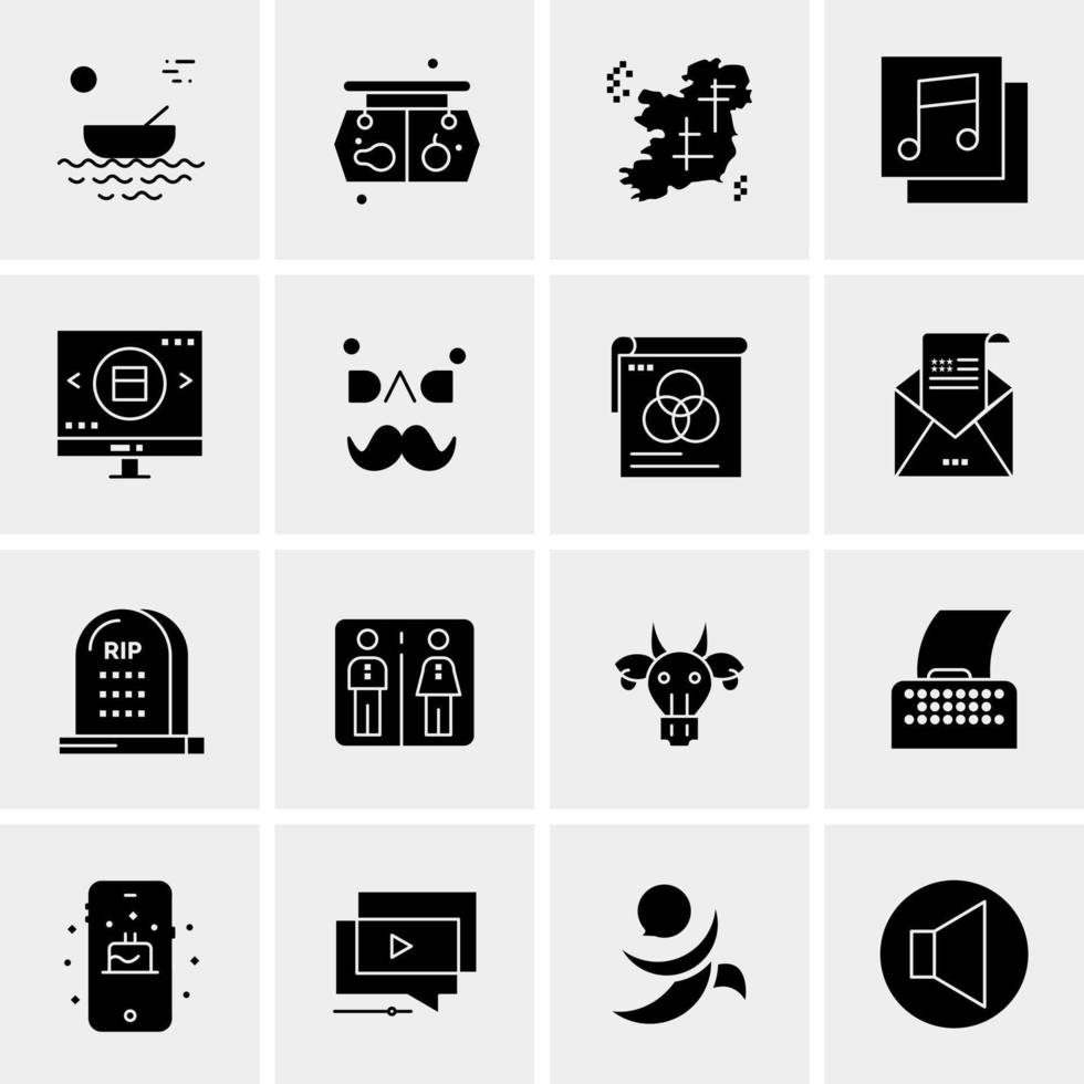 16 iconos de negocios universales vector ilustración de icono creativo para usar en proyectos relacionados con la web y dispositivos móviles