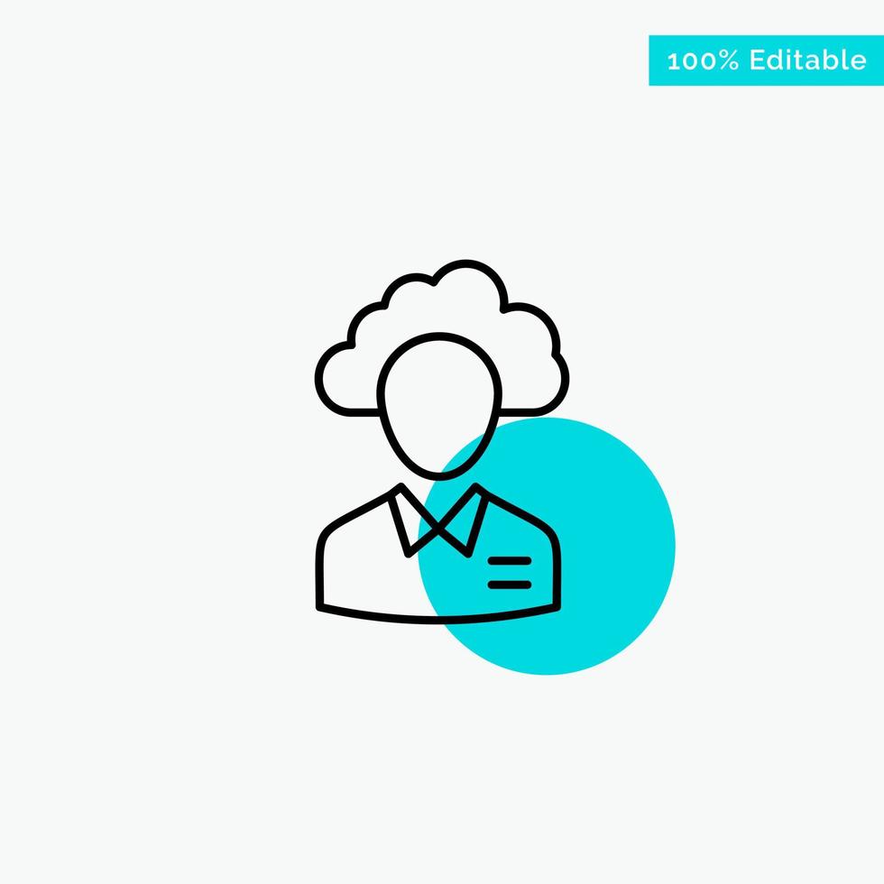 Outsource Cloud Human Management Manager People Resource turquoise highlight circle point Vector icon