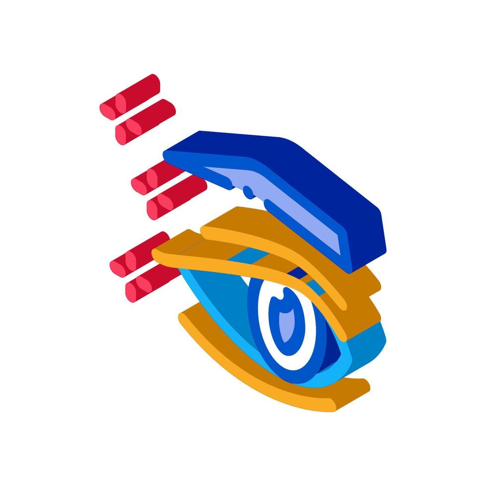 eyelid surgery result isometric icon vector illustration