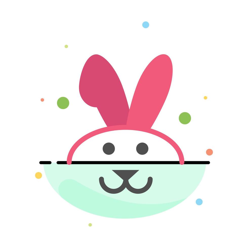 Bunny Easter Rabbit Abstract Flat Color Icon Template vector