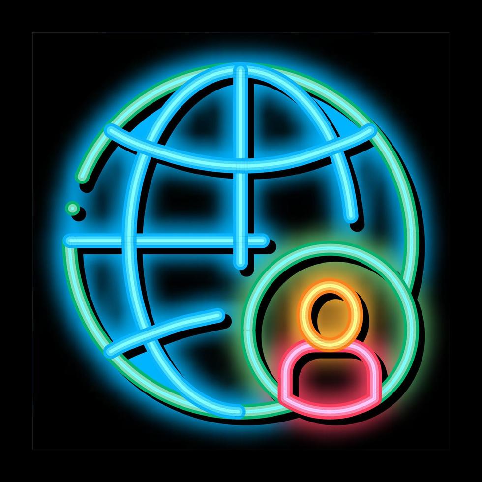 Planet Glob And Man Silhouette Job Hunting Vector