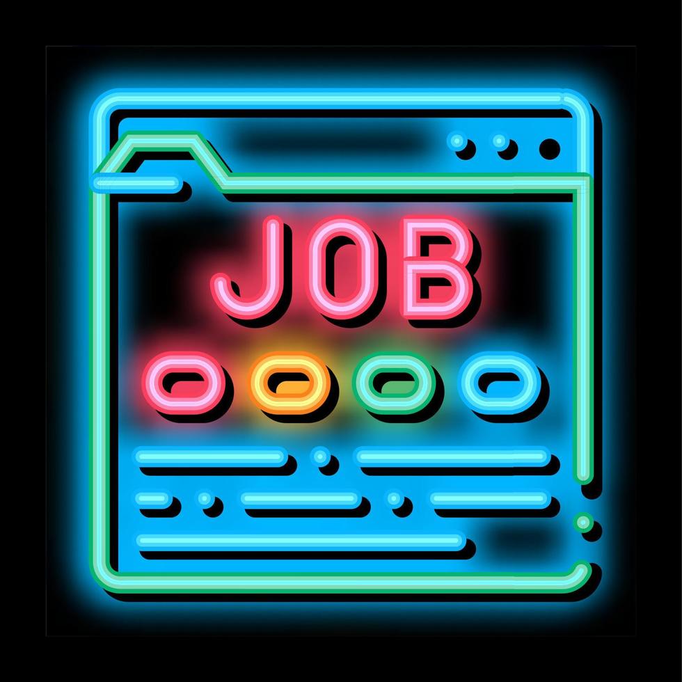 Business Web Site Resource Job Hunting neon glow icon illustration vector