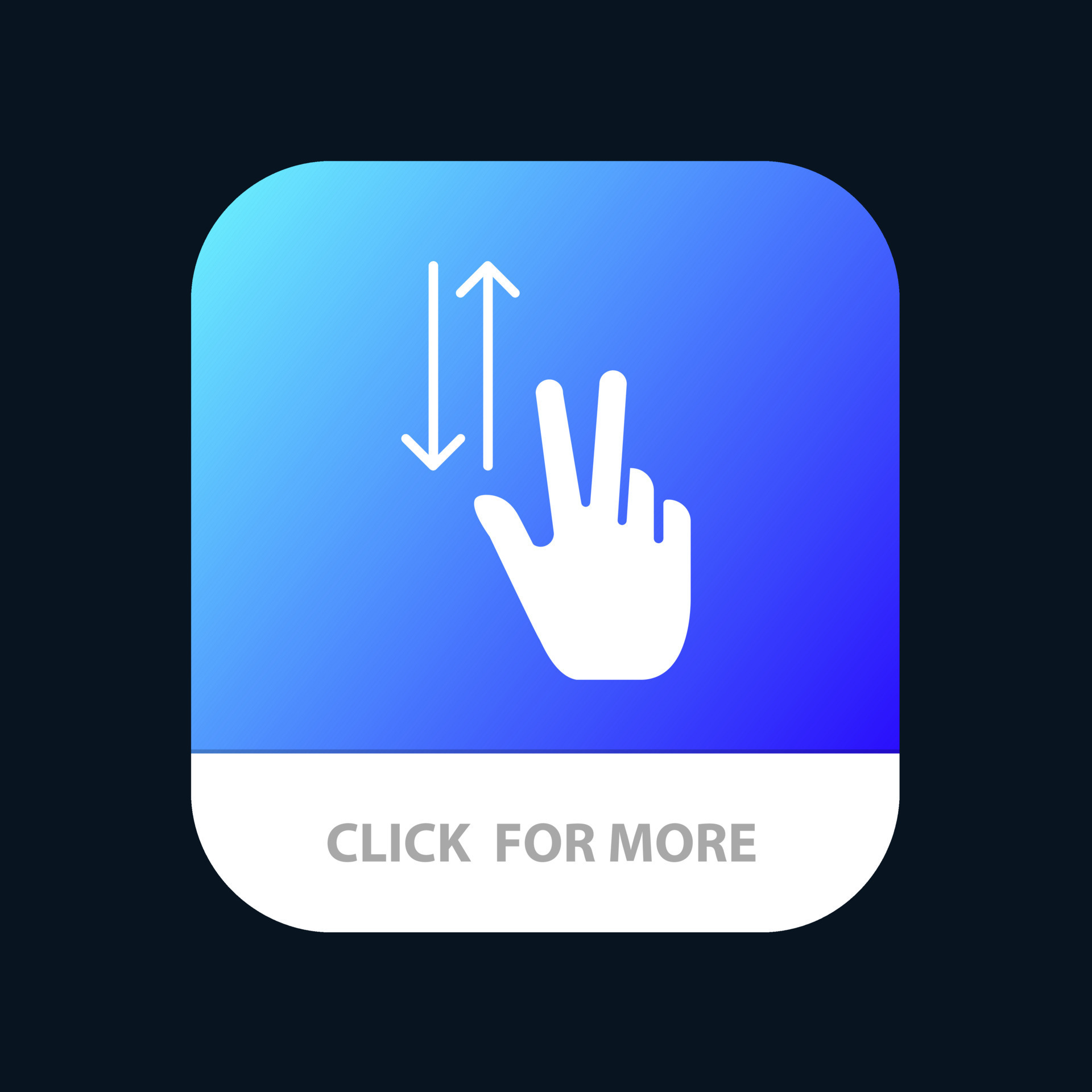 Finger Gestures Two Up Down Mobile App Button Android and IOS Glyph