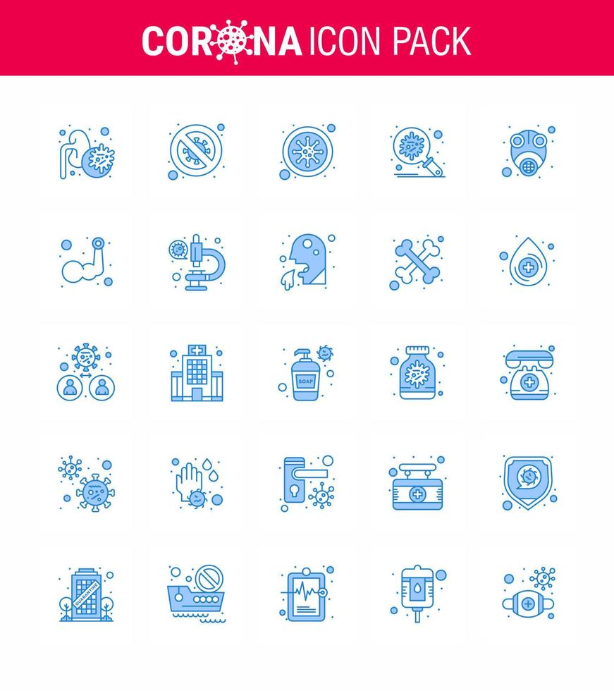 Coronavirus Precaution Tips icon for healthcare guidelines presentation 25 Blue icon pack such as security corona scientist bacteria covid viral coronavirus 2019nov disease Vector Design Elements