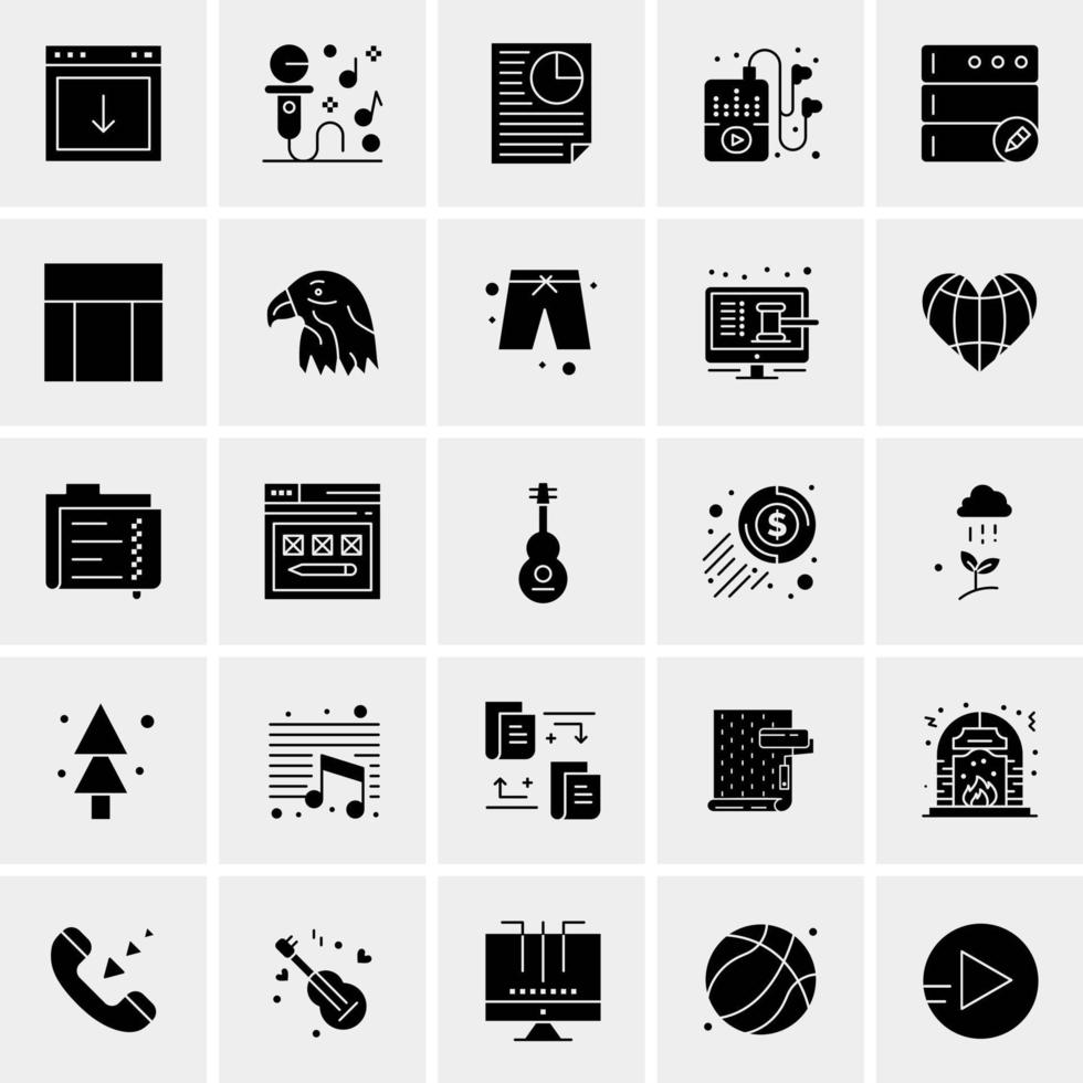 25 iconos de negocios universales vector ilustración de icono creativo para usar en proyectos relacionados con la web y dispositivos móviles