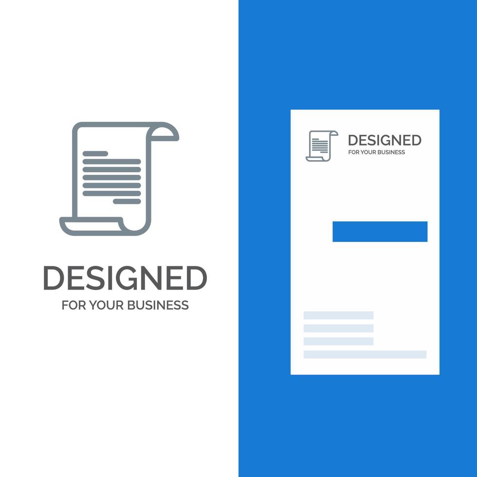 File Text Greece Grey Logo Design and Business Card Template vector