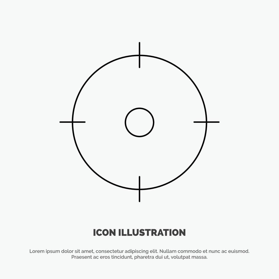 Archer Target Goal Aim Line Icon Vector