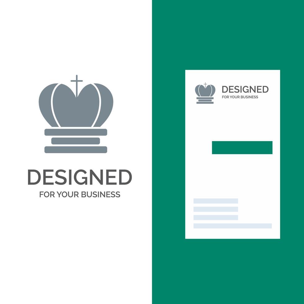 Crown King Royal Empire Grey Logo Design and Business Card Template vector
