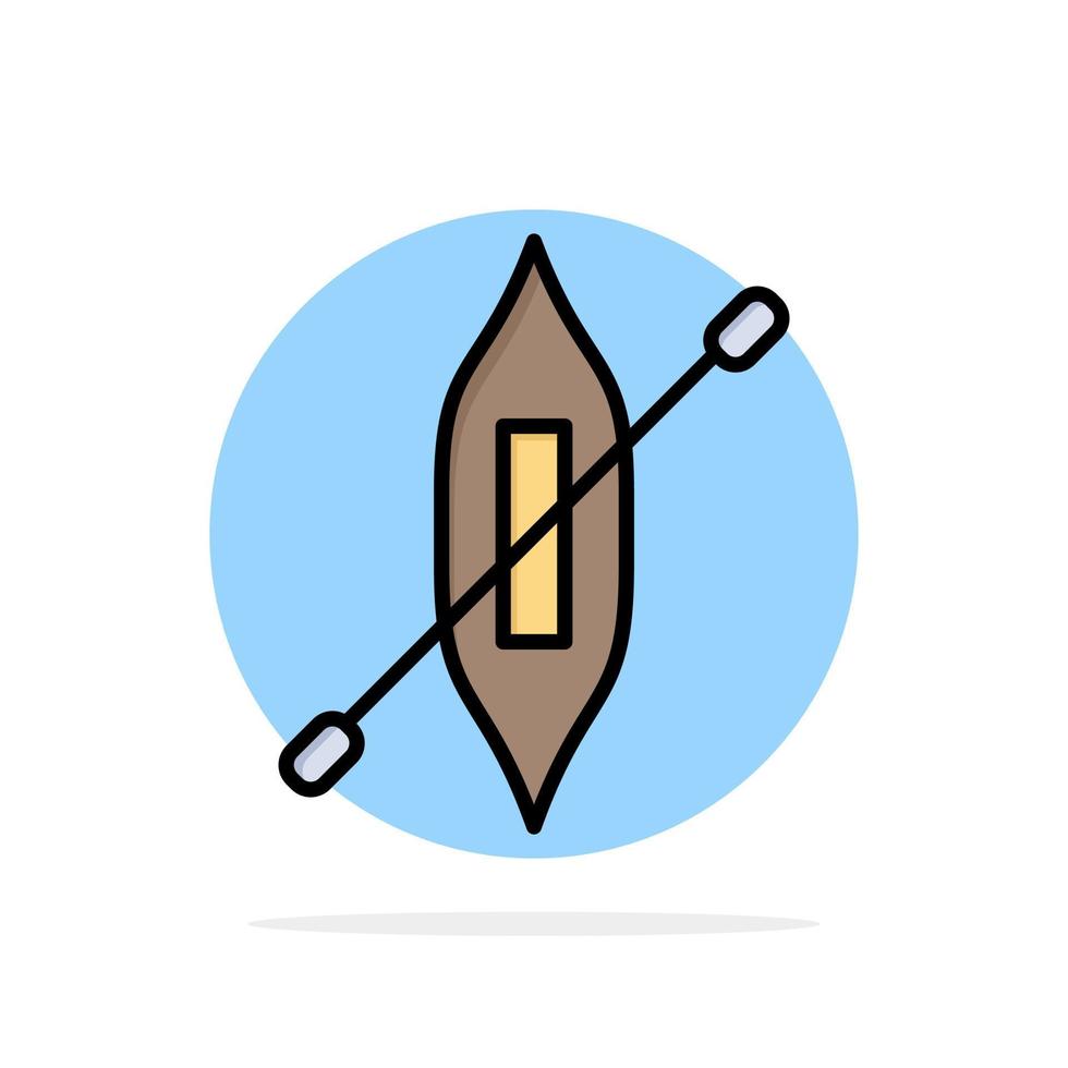 barco canoa kayak barco abstracto círculo fondo plano color icono vector