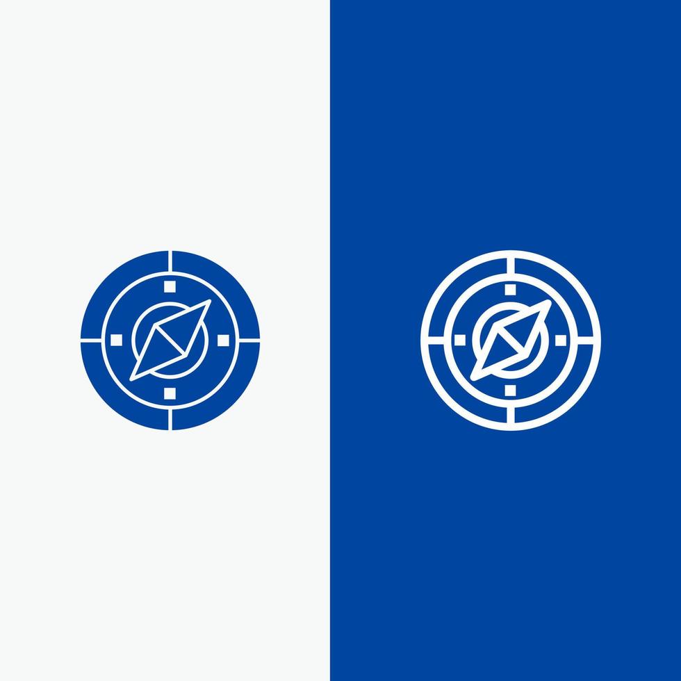 Navigation Navigator Compass Location Line and Glyph Solid icon Blue banner Line and Glyph Solid icon Blue banner vector