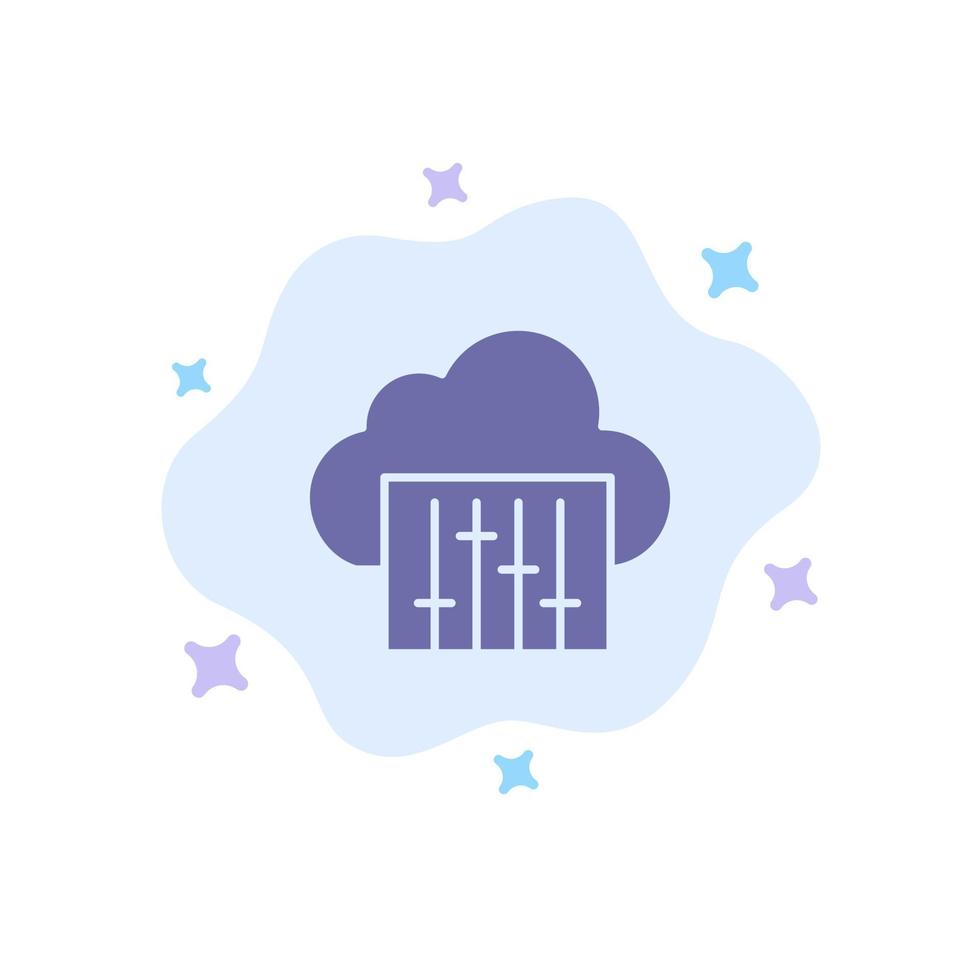 Cloud Connection Music Audio Blue Icon on Abstract Cloud Background vector