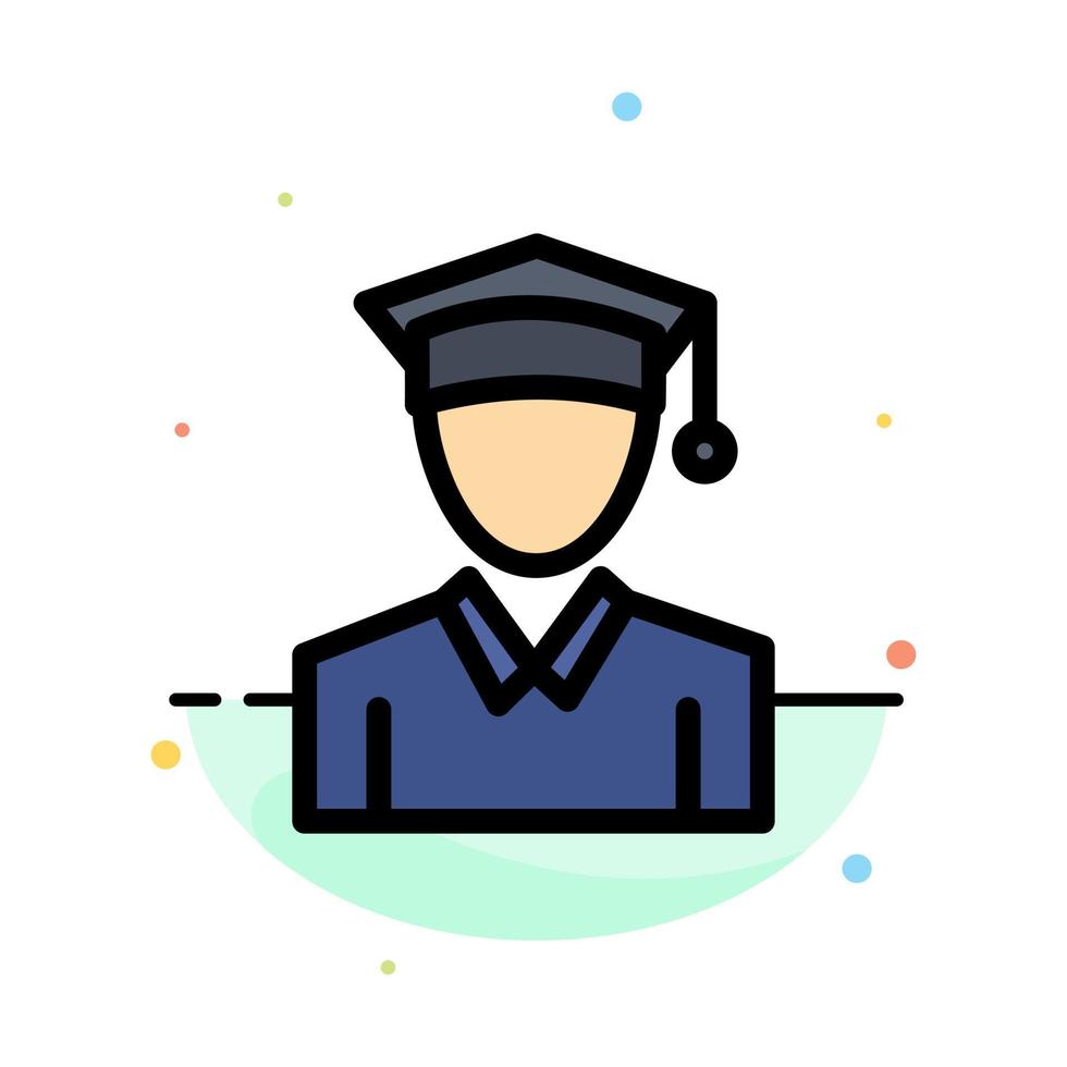 Cap Education Graduation Abstract Flat Color Icon Template vector