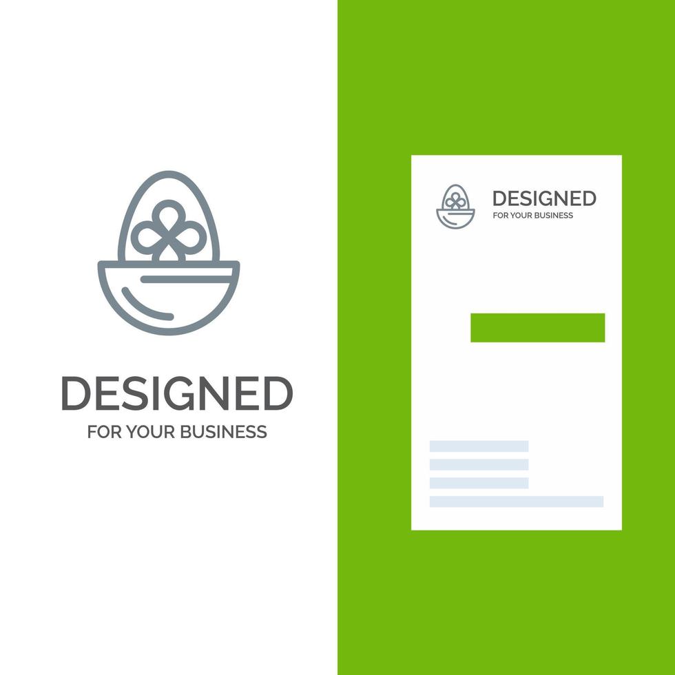 Boiled Boiled Egg Easter Egg Food Grey Logo Design and Business Card Template vector